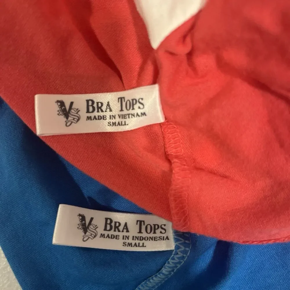 Lot of 2 Victoria Secret Bra Top Babydoll Tanks Pink and Blue S Coquette Sporty - Picture 5 of 9